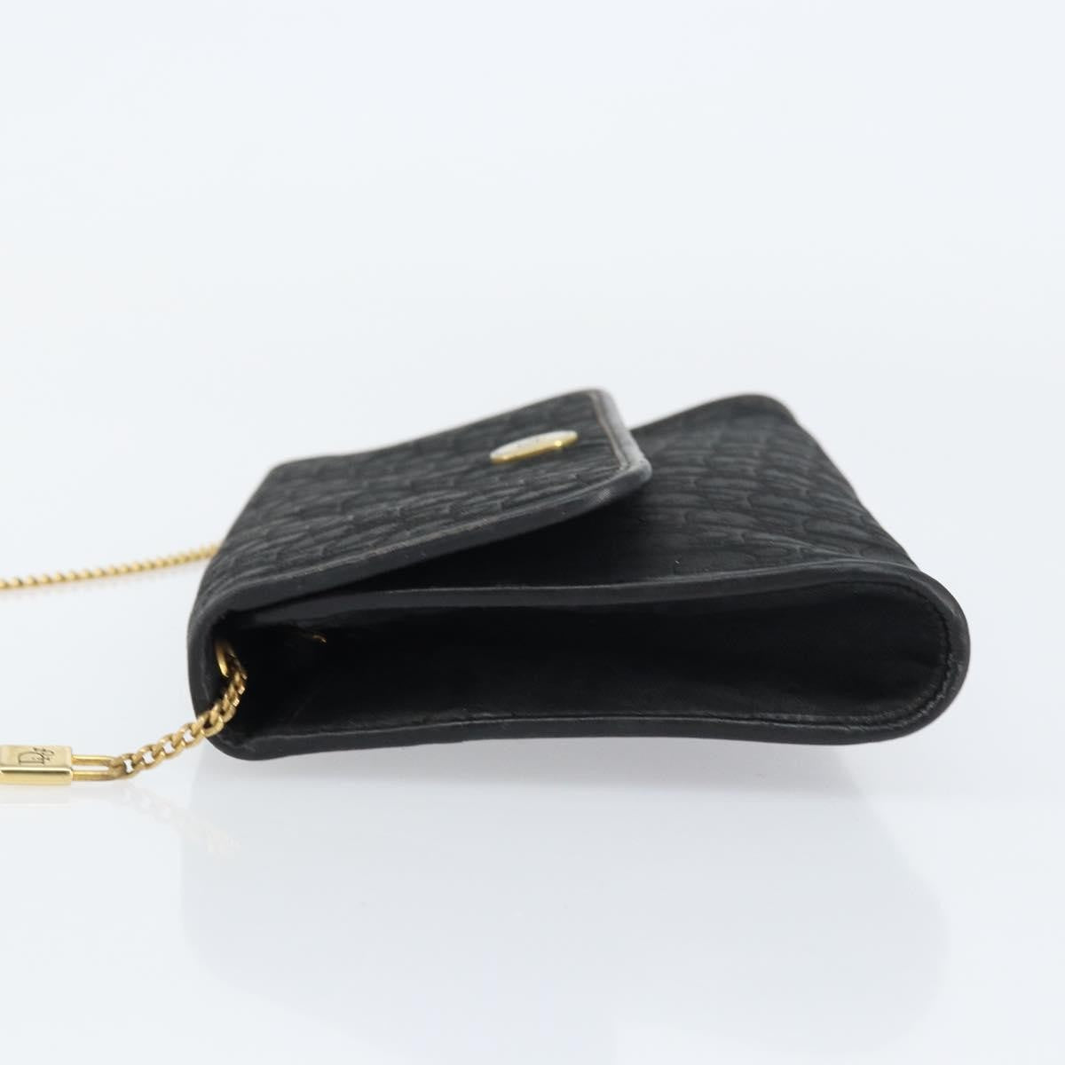 Christian Dior Vintage Chain Flap Shoulder Bag Diorissimo Canvas, BLACK, CANVAS, Shoulder bag