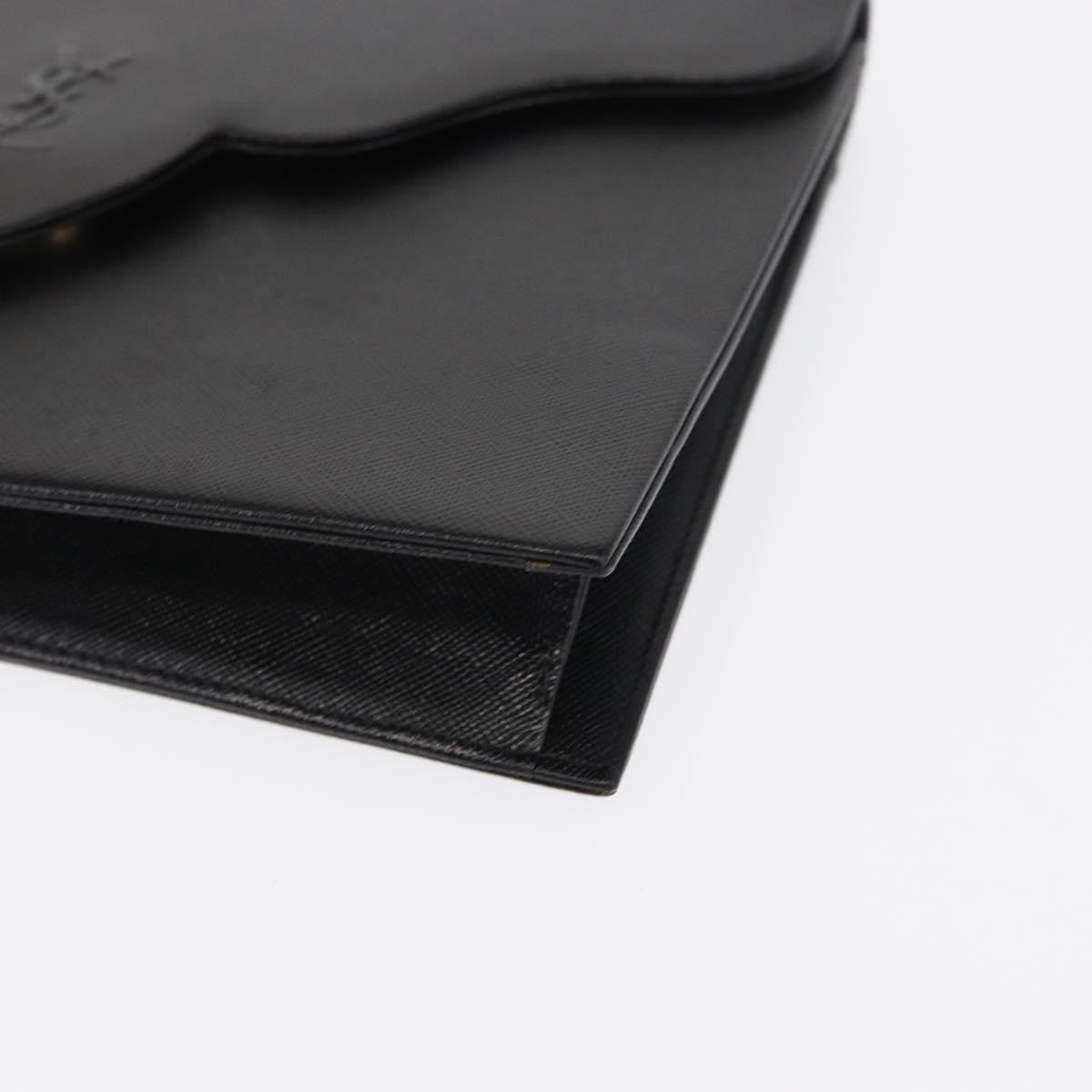 Saint Laurent Vintage Pouch Leather, BLACK, LEATHER, Clutche & pouche
