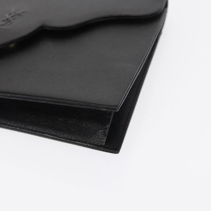 Saint Laurent Vintage Pouch Leather, BLACK, LEATHER, Clutche & pouche