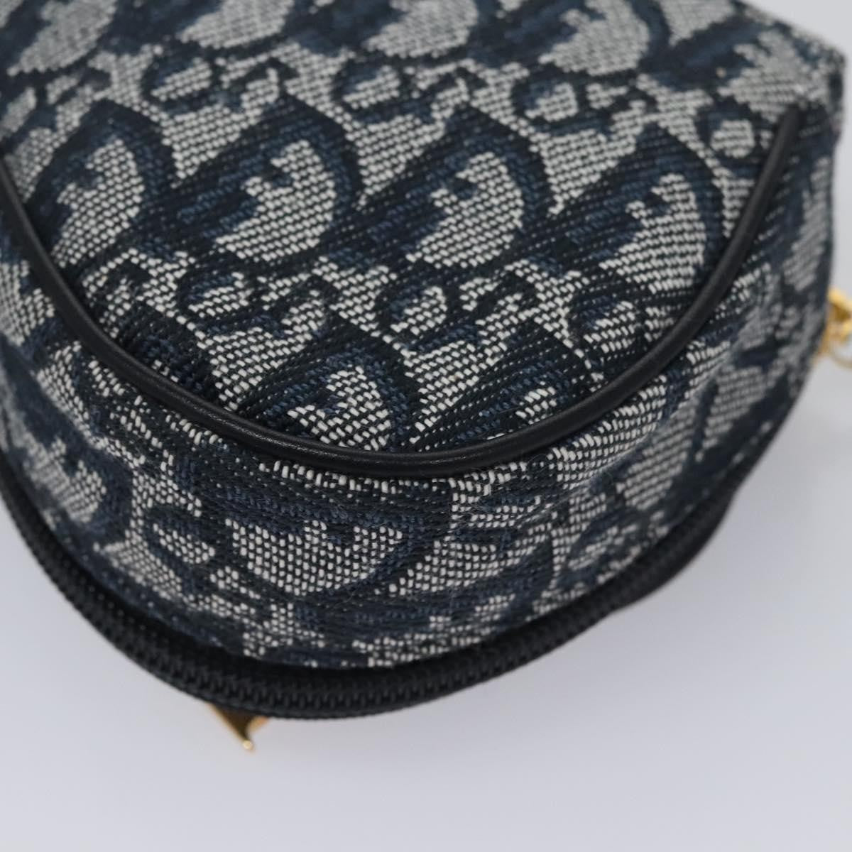 Christian Dior Vintage Saddle Coin Purse Diorissimo Canvas, NAVY, CANVAS, Wallets