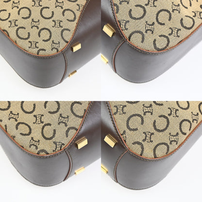 Celine Vintage Macadam Shoulder Bag Canvas, BROWN, CANVAS, Shoulder bag