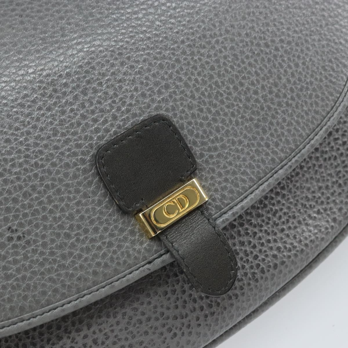 Christian Dior CD Shoulder bag Leather, GRAY, LEATHER, Shoulder bag