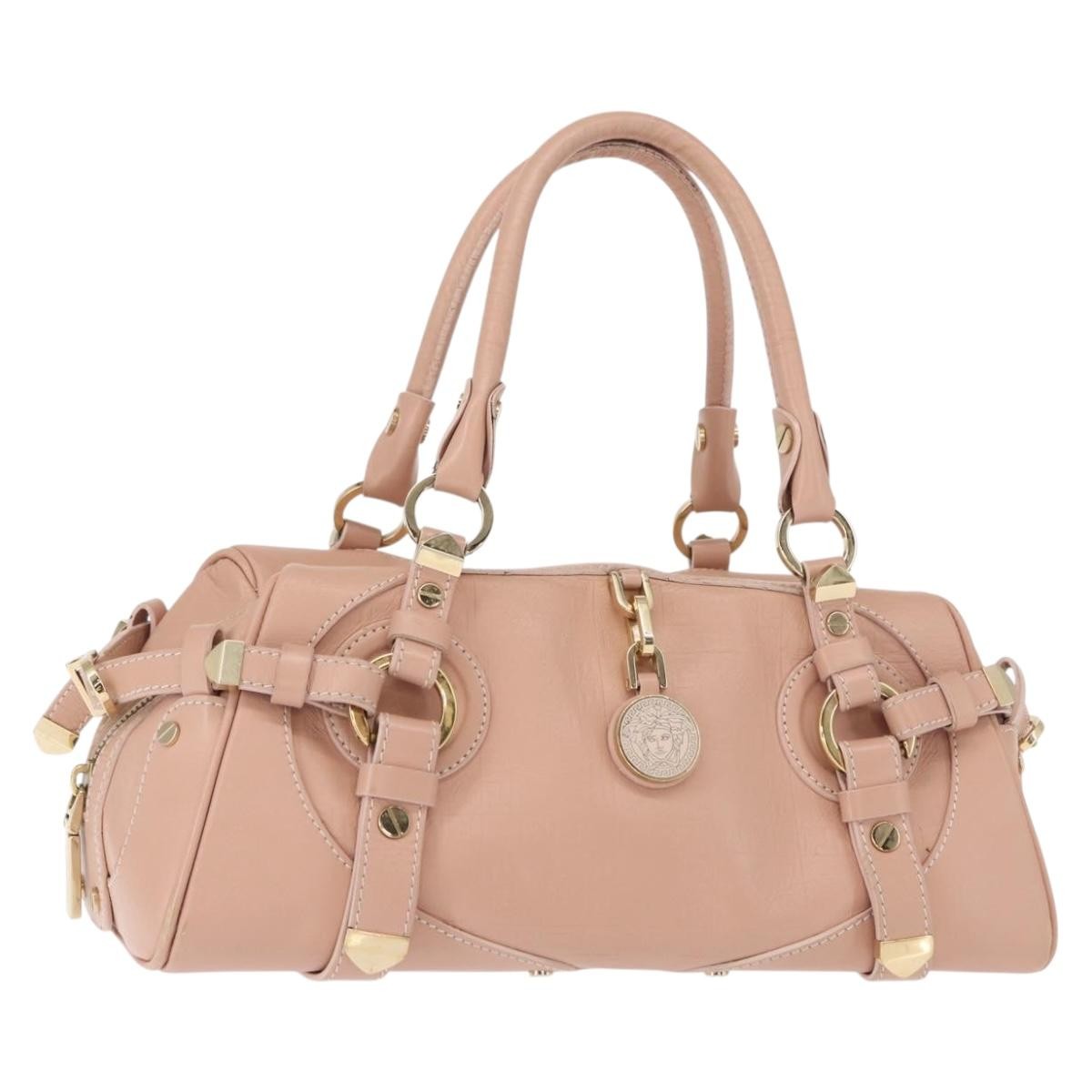 Versace Vintage Medusa Belt Bag Leather, PINK, LEATHER, Handbag