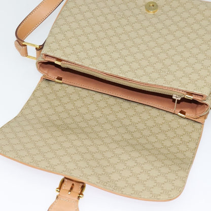 Celine Macadam Shoulder Bag PVC Leather, BEIGE, CANVAS, Shoulder bag