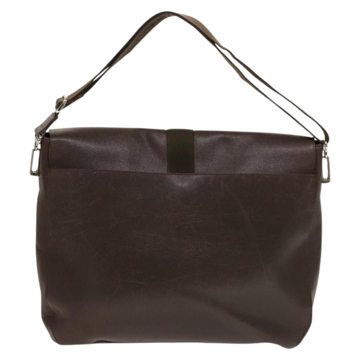 Bvlgari Flap shoulder Bag Leather, Brown, Leather, Shoulder Bag