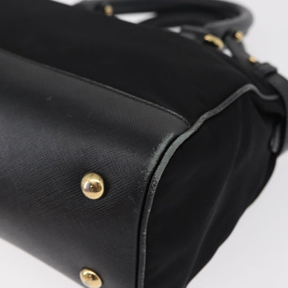 Salvatore Ferragamo Gancini handbag Nylon, BLACK, NYLON, Handbag
