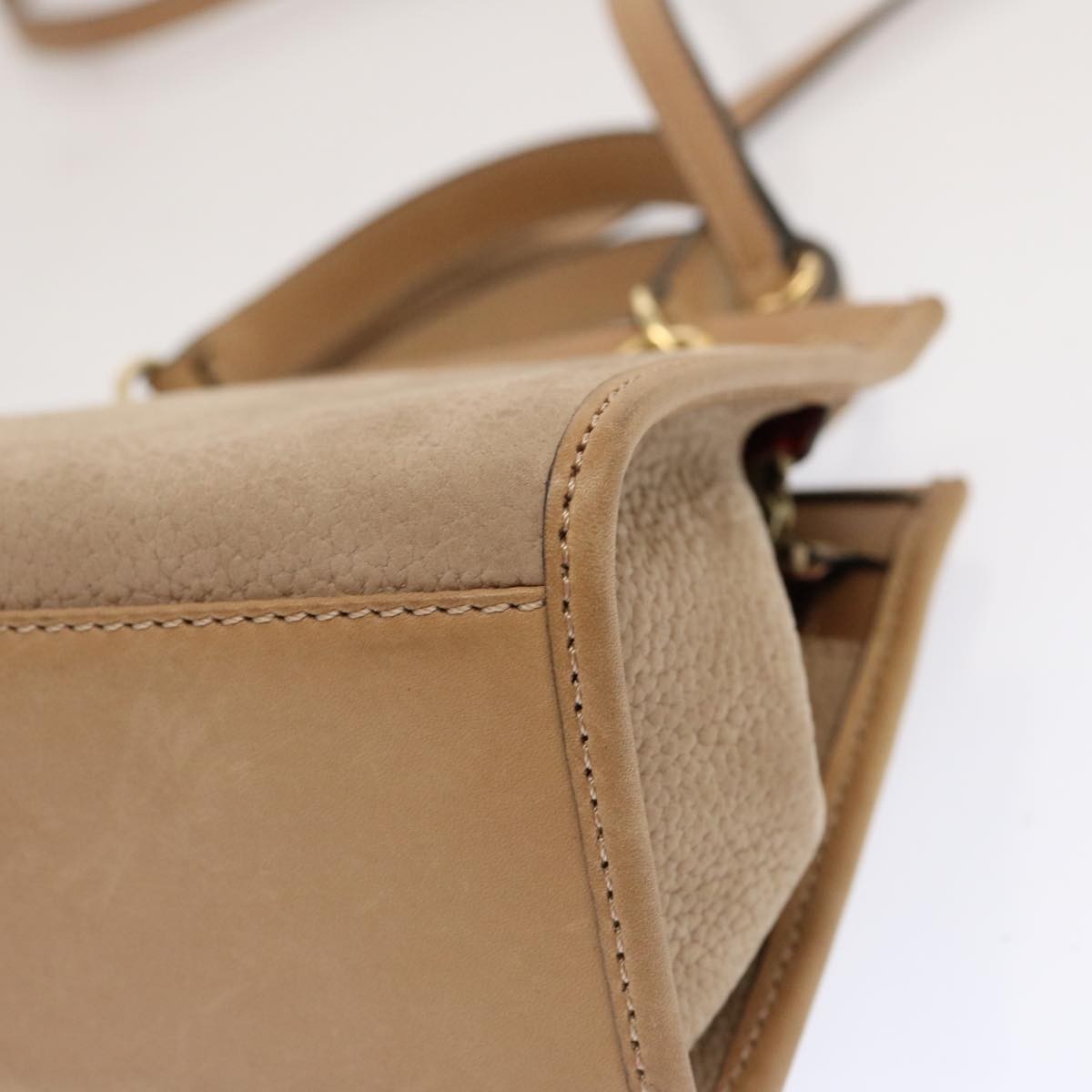 Celine Handbag Leather, BEIGE, LEATHER, Handbag