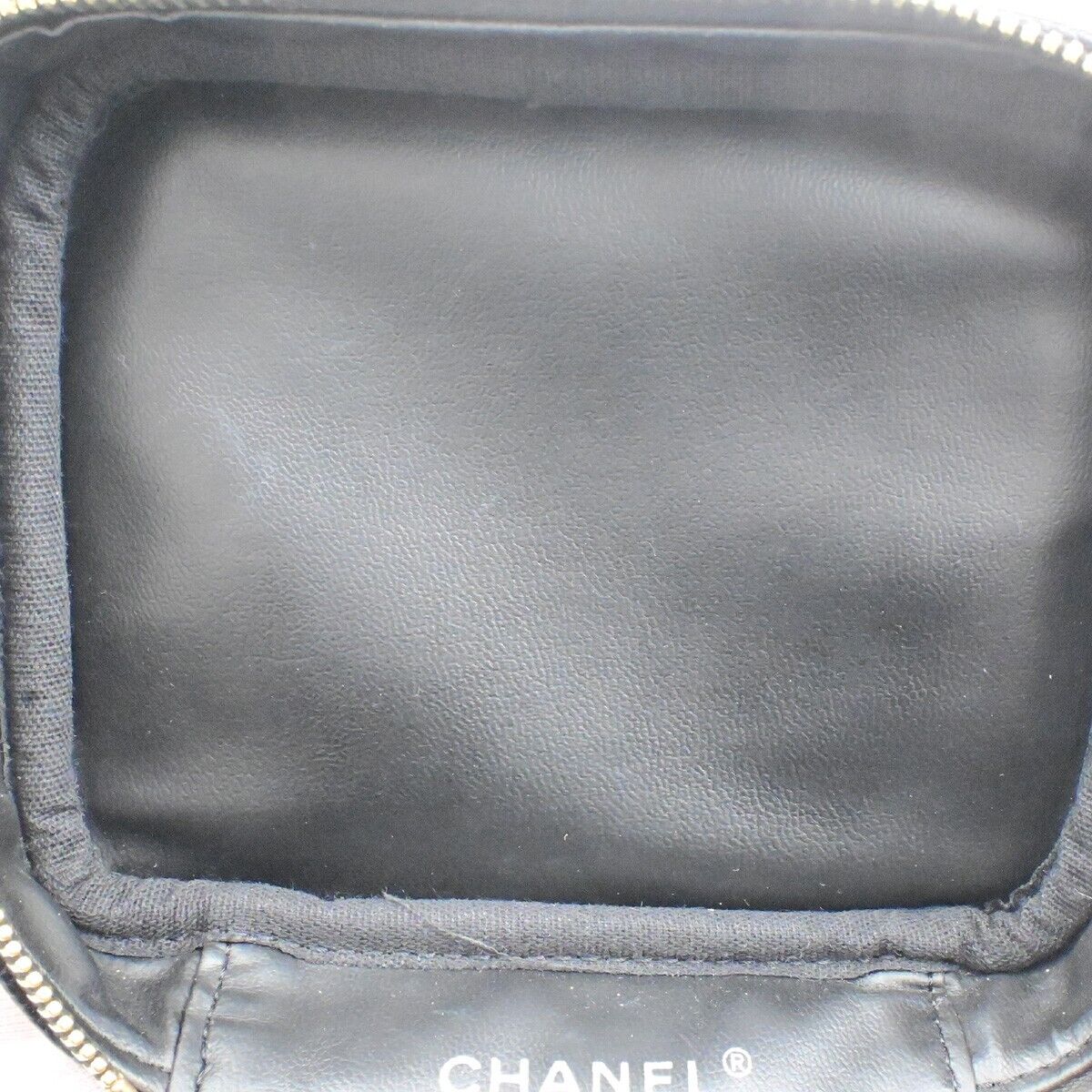 Chanel Vintage Timeless Cosmetic Case Caviar, BLACK, CALFSKIN, Handbag