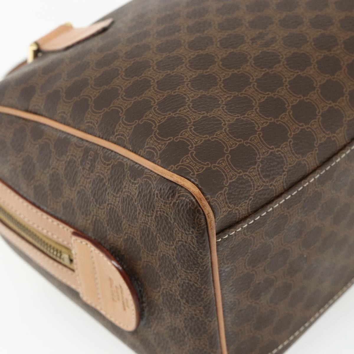 Celine Vintage Macadam Boston bag Canvas and Leather, Brown, Canvas, Handbag
