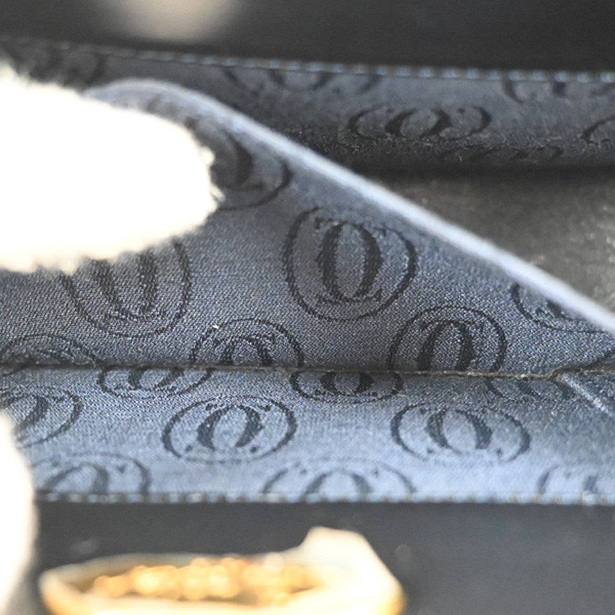 cartier Vintage Shoulder Bag Leather, Navy, Leather, Shoulder Bag