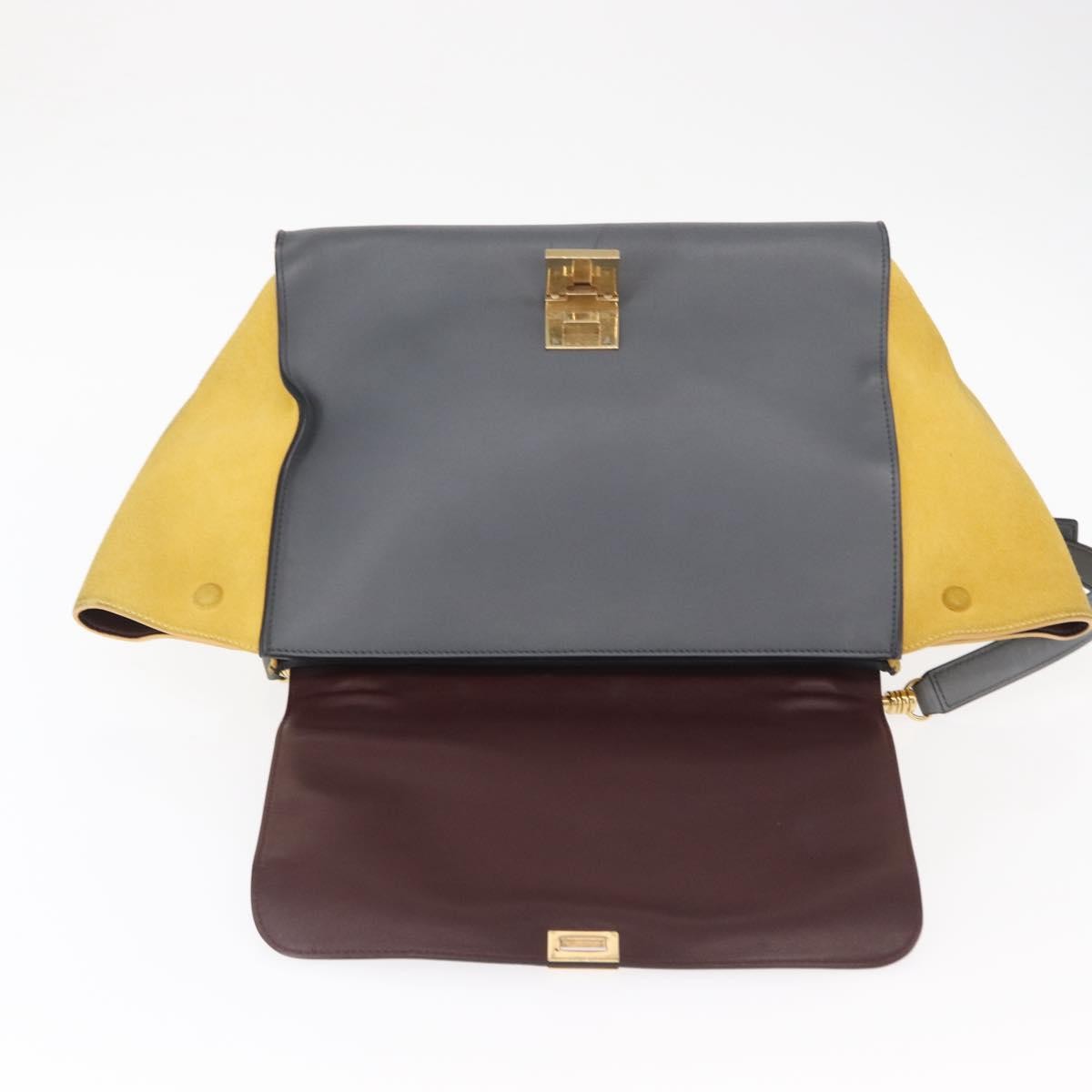 Celine Tricolor Trapeze Bag Leather, GRAY, LEATHER, Handbag