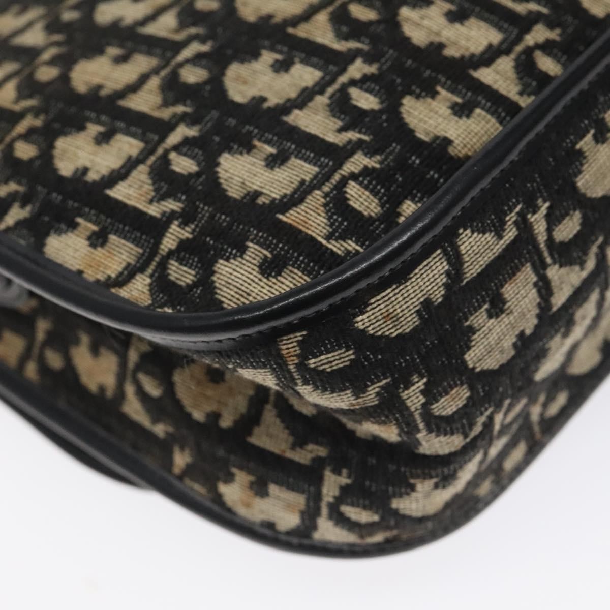 Christian Dior Vintage Flap Crossbody Bag Canvas, BLACK, CANVAS, Shoulder bag