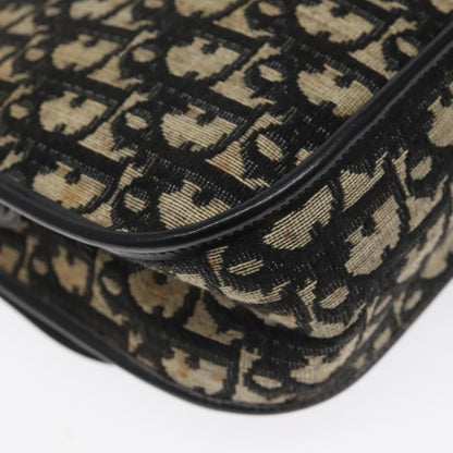 Christian Dior Vintage Flap Crossbody Bag Canvas, BLACK, CANVAS, Shoulder bag