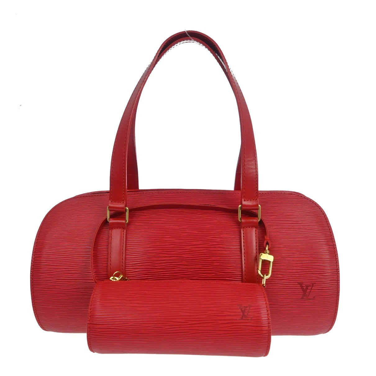 Louis Vuitton Soufflot Handbag Epi Leather, Red, Leather, Handbag