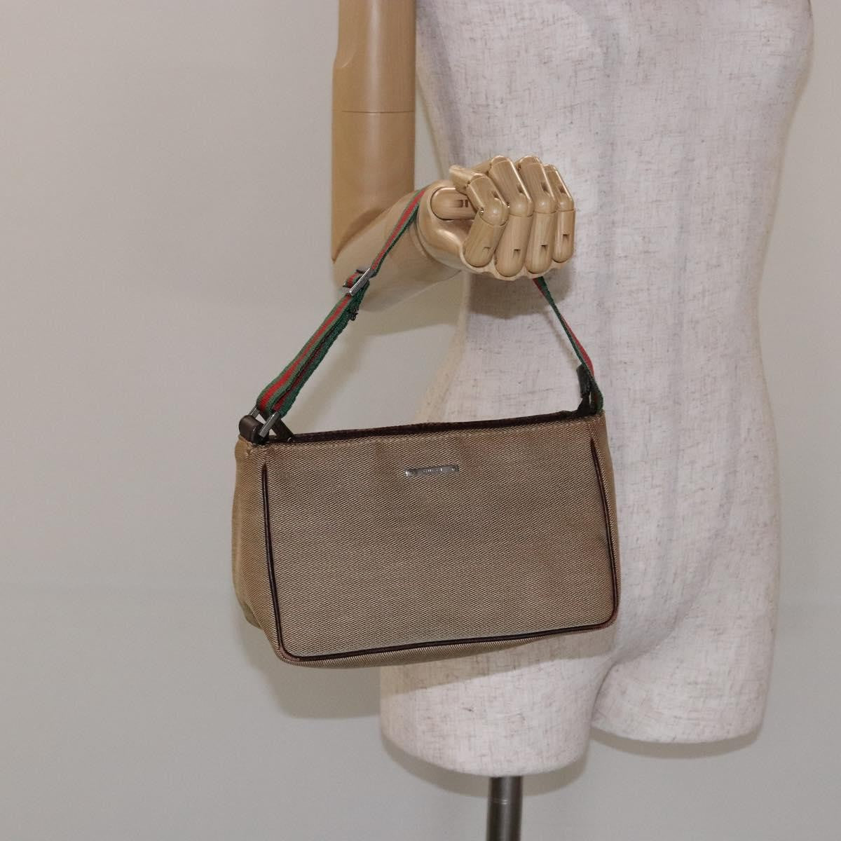 Gucci Sherry line pouch Canvas, BEIGE, CANVAS, Clutche & pouche