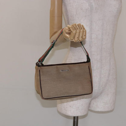 Gucci Sherry line pouch Canvas, BEIGE, CANVAS, Clutche & pouche