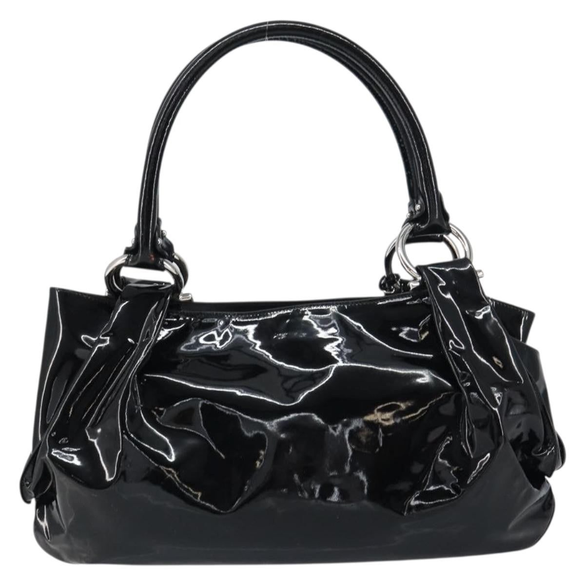 Salvatore Ferragamo Gancini Tote Patent leather, BLACK, PATENT_LEATHER, Tote bag