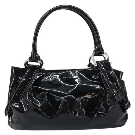 Salvatore Ferragamo Gancini Tote Patent leather, BLACK, PATENT_LEATHER, Tote bag