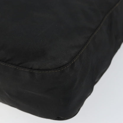 Prada Front Zip Messenger Bag Tessuto, BLACK, NYLON, Shoulder bag