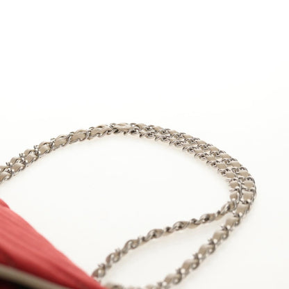 Chanel Leo Lion Flap Bag Chevron Jersey, RED, COTTON, Shoulder bag