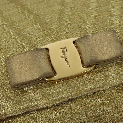 Salvatore Ferragamo Vala Shoulder Bag Leather, GOLD, LEATHER, Shoulder bag