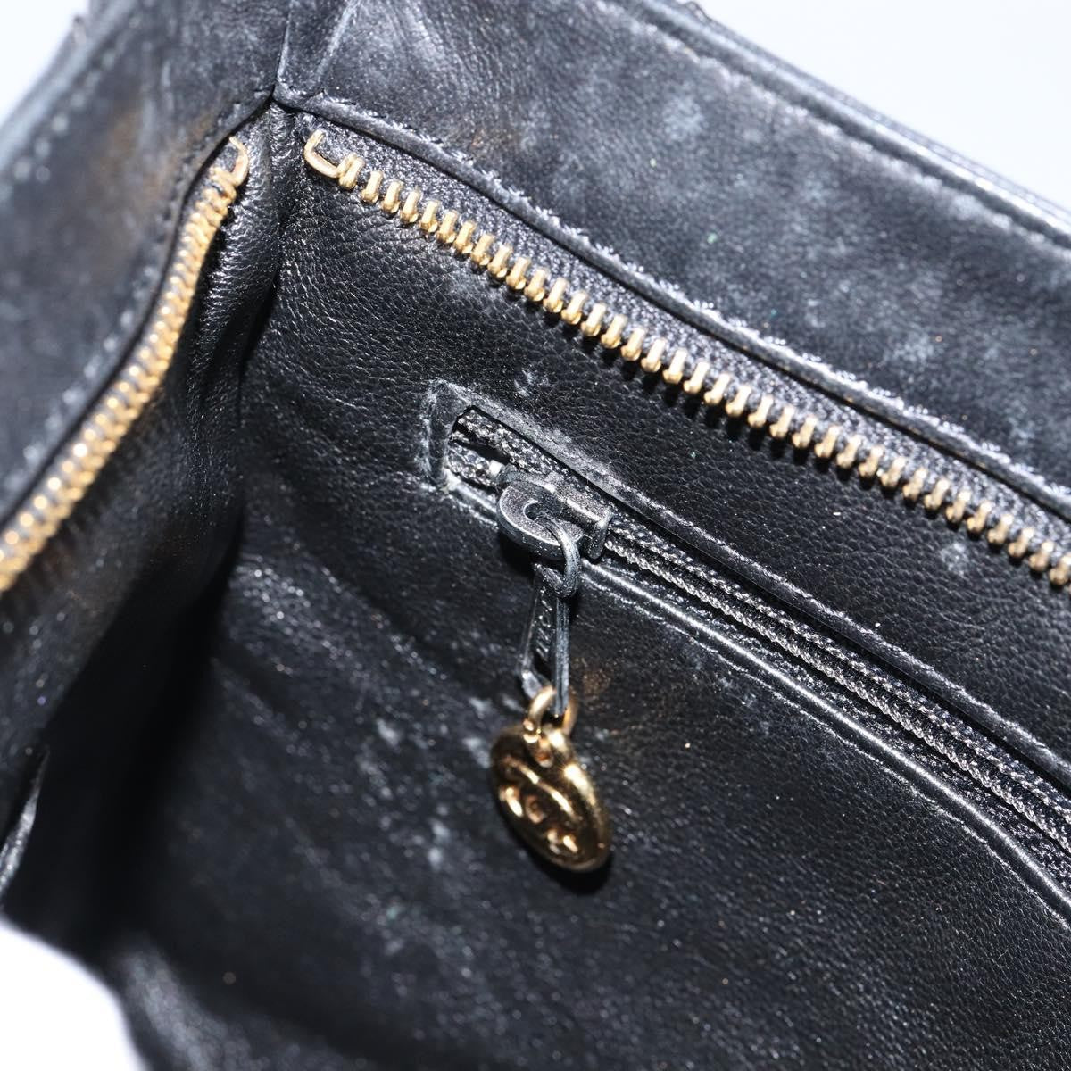 Chanel Vintage Shoulder Bag Leather, BLACK, LEATHER, Shoulder bag