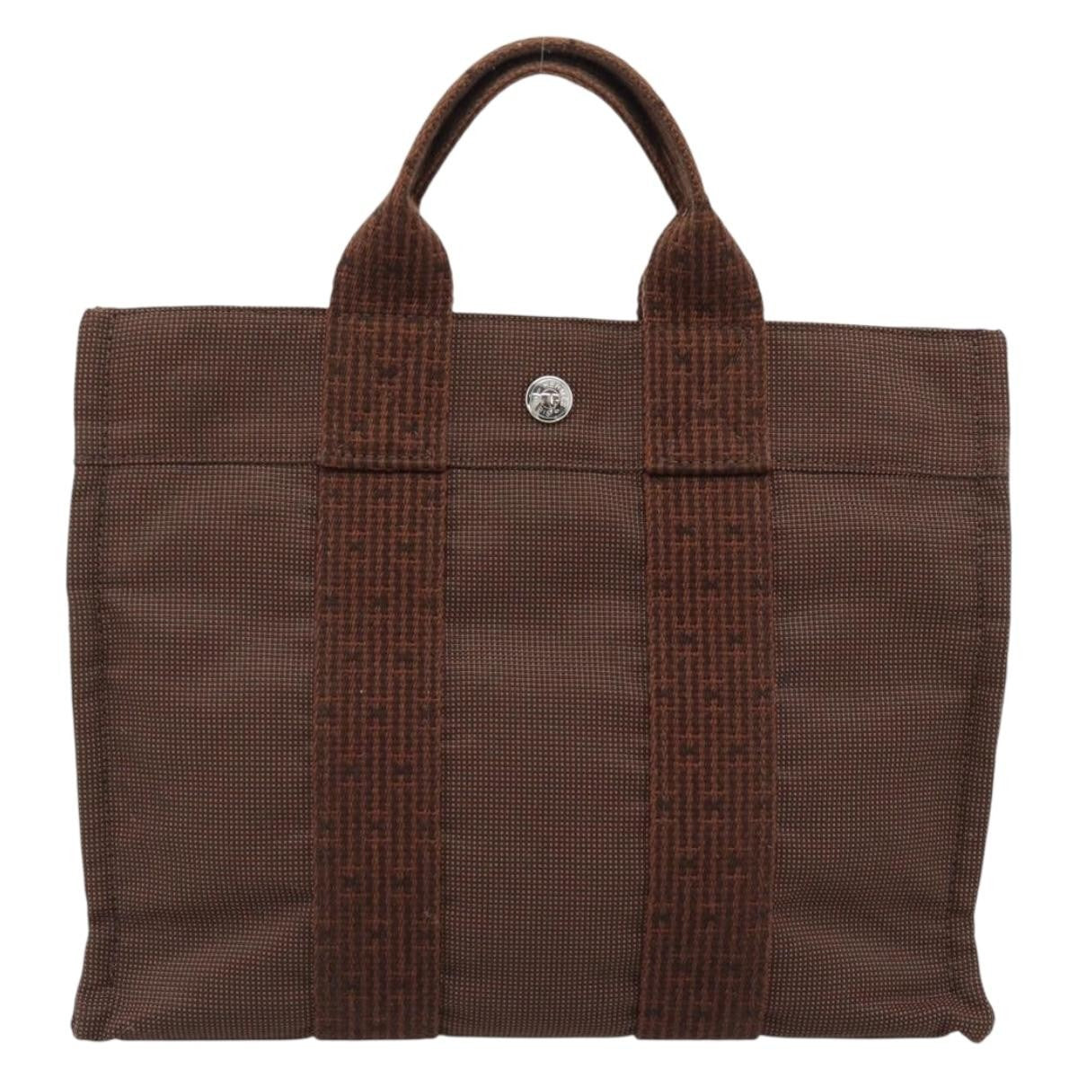 Hermes Fourre-tout Herline Fourre-tout Herline, Brown, Canvas, Tote Bag