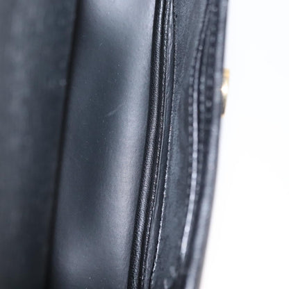 Christian Dior Vintage Honeycomb Flap Crossbody Bag Coated Canvas, BLACK, CANVAS, Shoulder bag