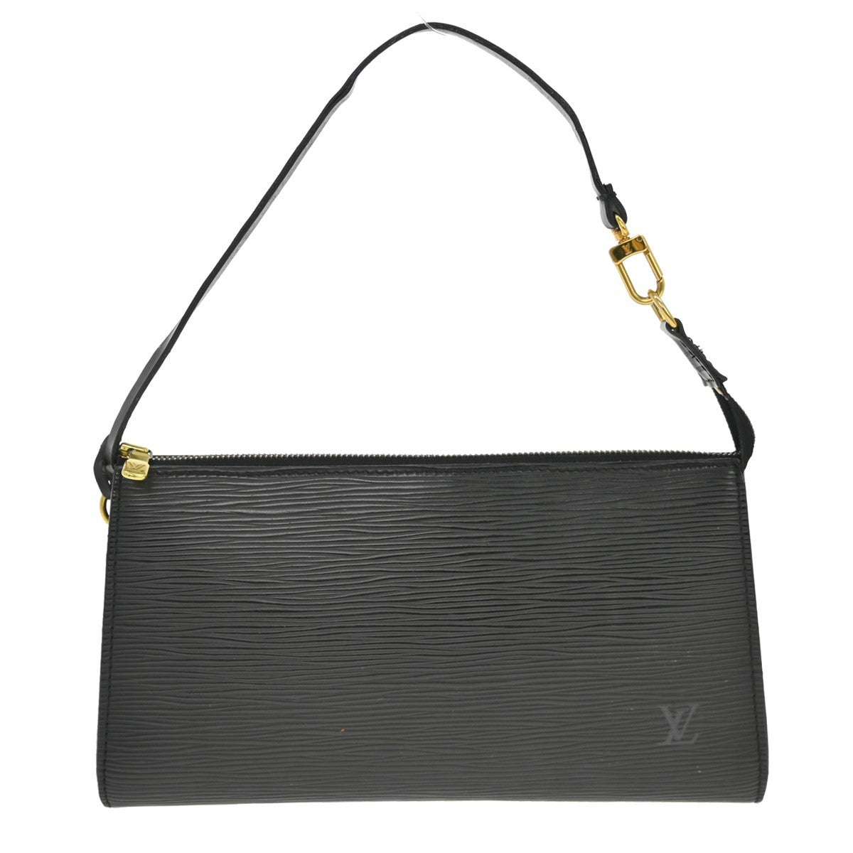 Louis Vuitton Pochette Accessoires Epi Leather, Black, Leather, Clutch