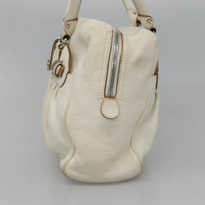 Salvatore Ferragamo Gancini Buckle Shoulder Bag Leather, WHITE, LEATHER, Shoulder bag