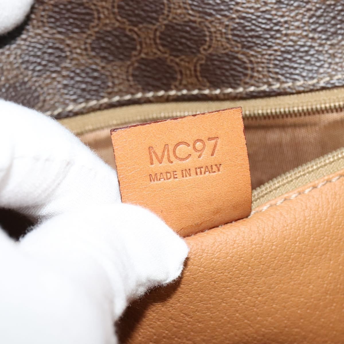 Celine Macadam Shoulder Bag PVC Leather, BROWN, CANVAS, Shoulder bag