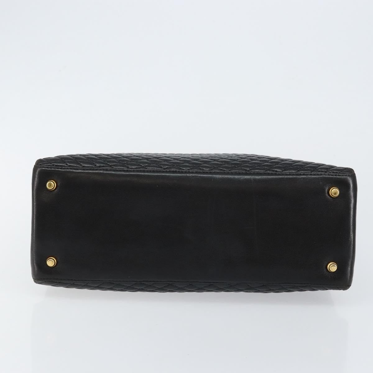 Bally Vintage Handbag Quilted Leather, BLACK, LEATHER, Handbag
