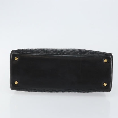 Bally Vintage Handbag Quilted Leather, BLACK, LEATHER, Handbag