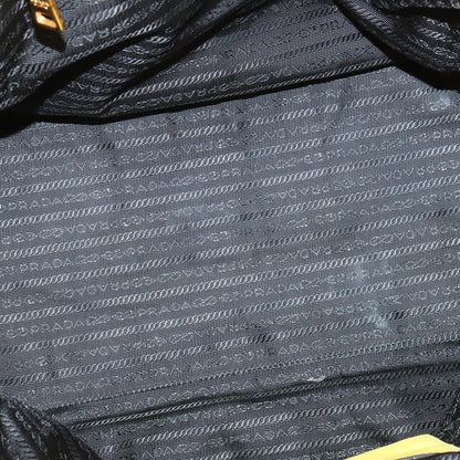 Prada Concept Double Zip Tote Calfskin, YELLOW, LEATHER, Tote bag