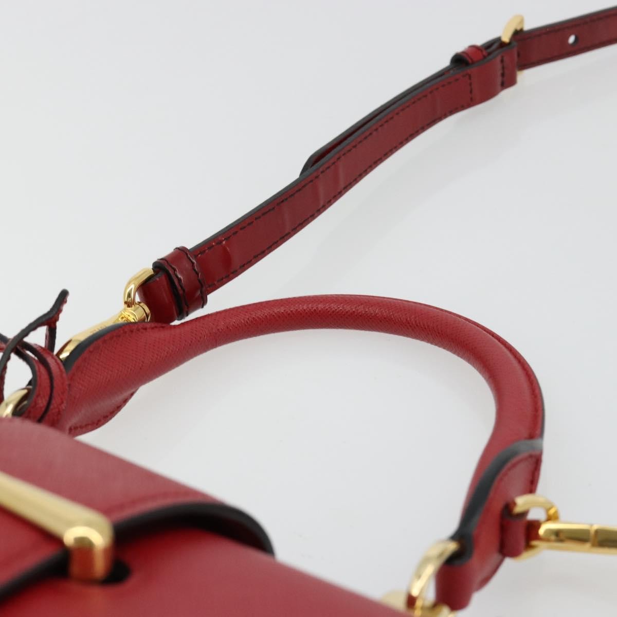 Prada Sidonie Top Handle Bag Saffiano Leather, Red, Leather, Handbag