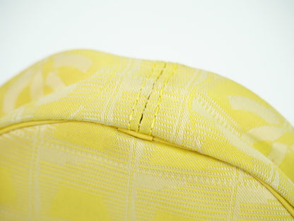 Chanel Travel Line Round Wristlet Nylon, YELLOW, CANVAS, Travel bag