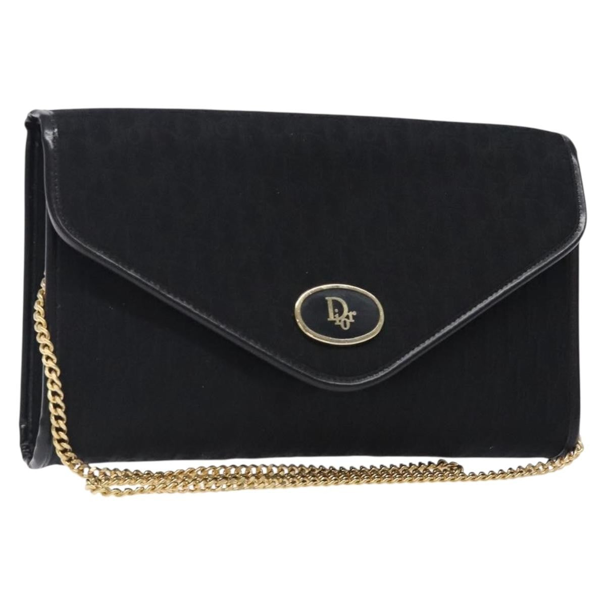 Christian Dior Vintage Trotteur Chain shoulder bag Canvas, BLACK, CANVAS, Shoulder bag