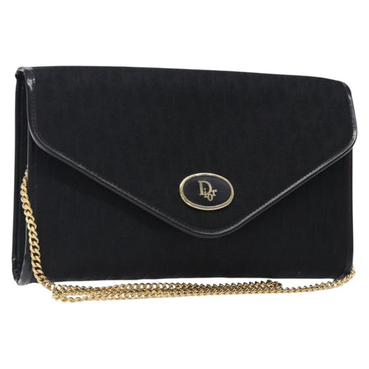 Christian Dior Vintage Trotteur Chain shoulder bag Canvas, BLACK, CANVAS, Shoulder bag