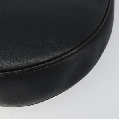 Salvatore Ferragamo Gancini Shoulder Bag Leather, BLACK, LEATHER, Shoulder bag