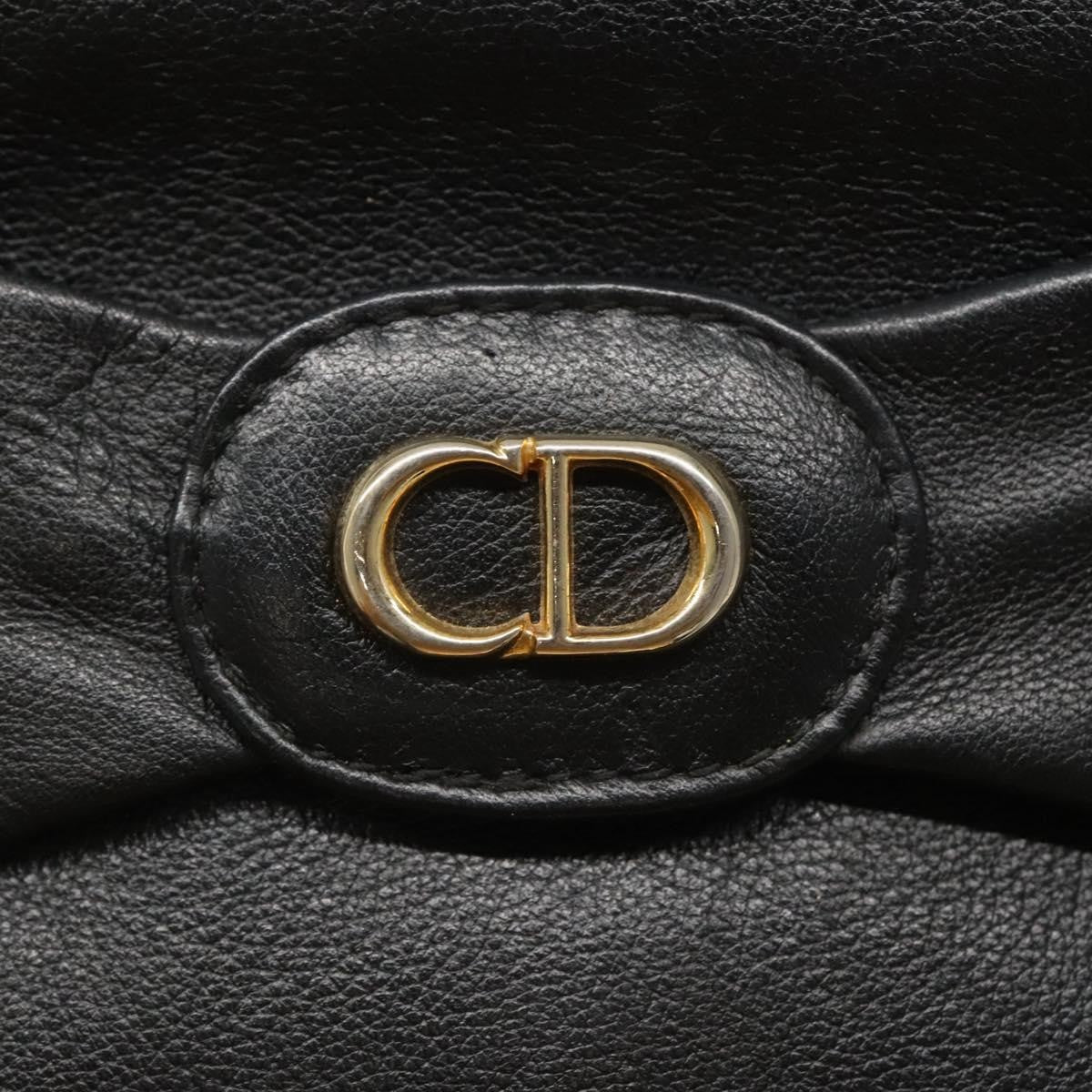Christian Dior CD Zip Pouch Leather, BLACK, LEATHER, Clutche & pouche