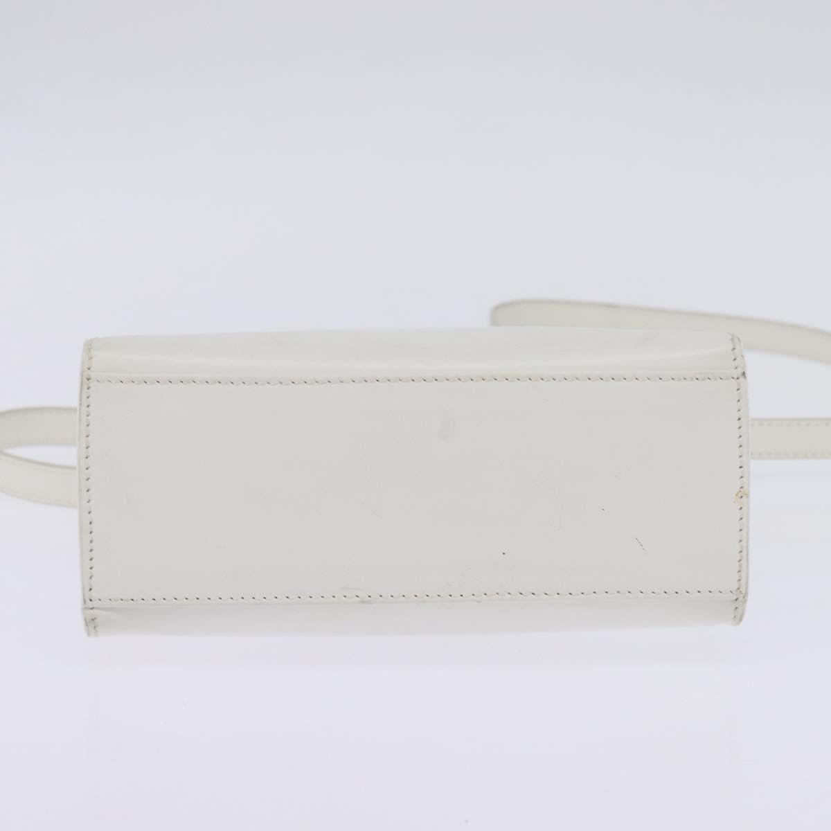 Celine Gancini Handbag Leather, WHITE, LEATHER, Handbag