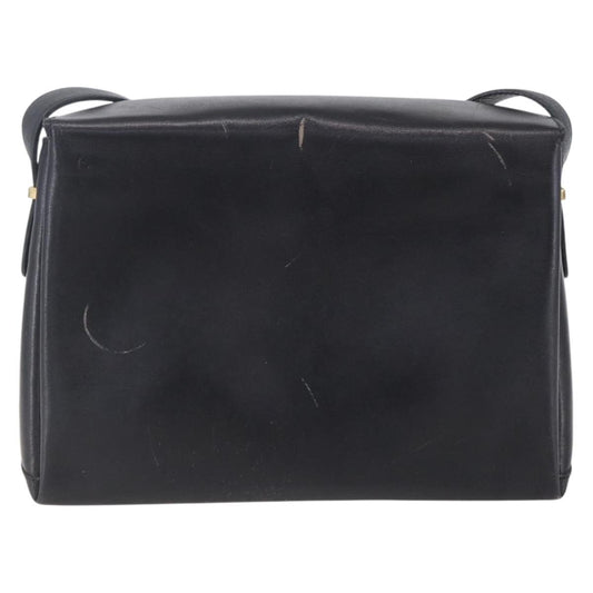 Celine Vintage Shoulder Bag Leather, BLACK, LEATHER, Shoulder bag