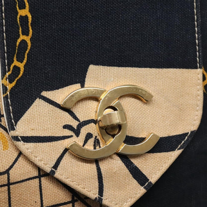 Chanel Miss Mademoiselle Shoulderbag Canvas, NAVY, CANVAS, Shoulder bag