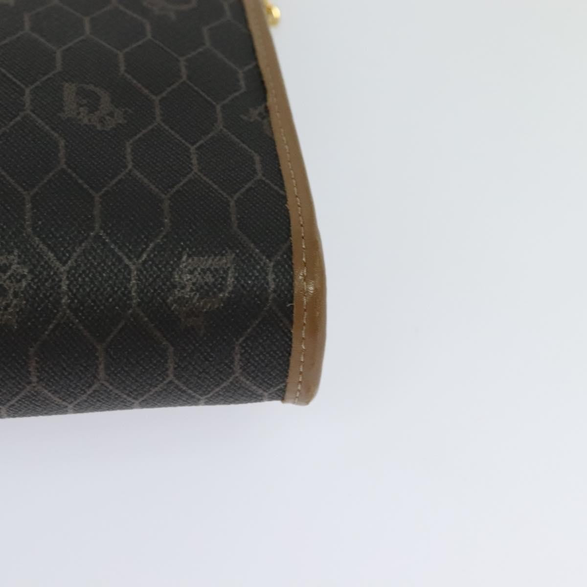 Christian Dior Vintage Honeycomb chain Canvas, BLACK, CANVAS, Handbag