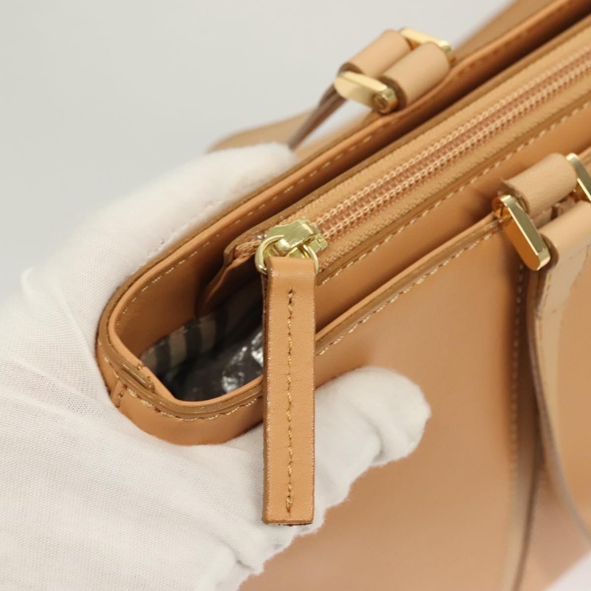 Burberry Handle Tote Leather, BEIGE, LEATHER, Tote bag