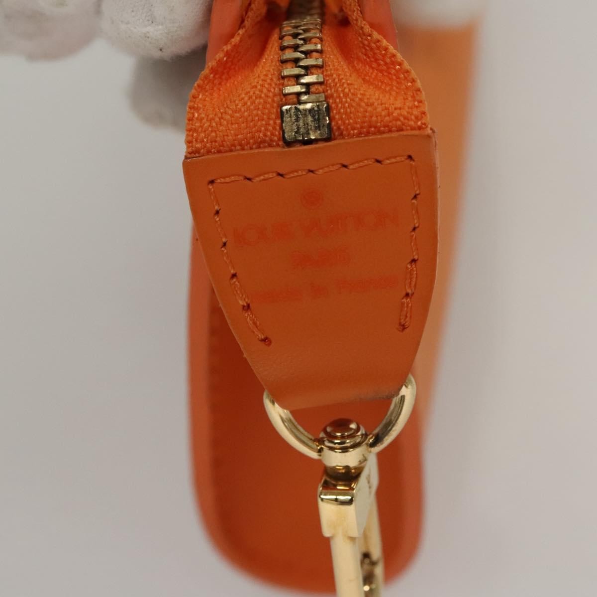 Louis Vuitton Pochette Accessoires Epi Leather, ORANGE, LEATHER, Clutche & pouche