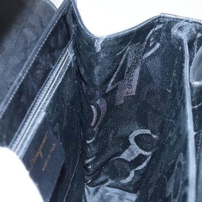 Salvatore Ferragamo Gancini Convertible Top Handle Bag Leather, BLACK, LEATHER, Handbag