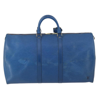 Louis Vuitton Keepall Bag Epi Leather, BLUE, LEATHER, Travel bag