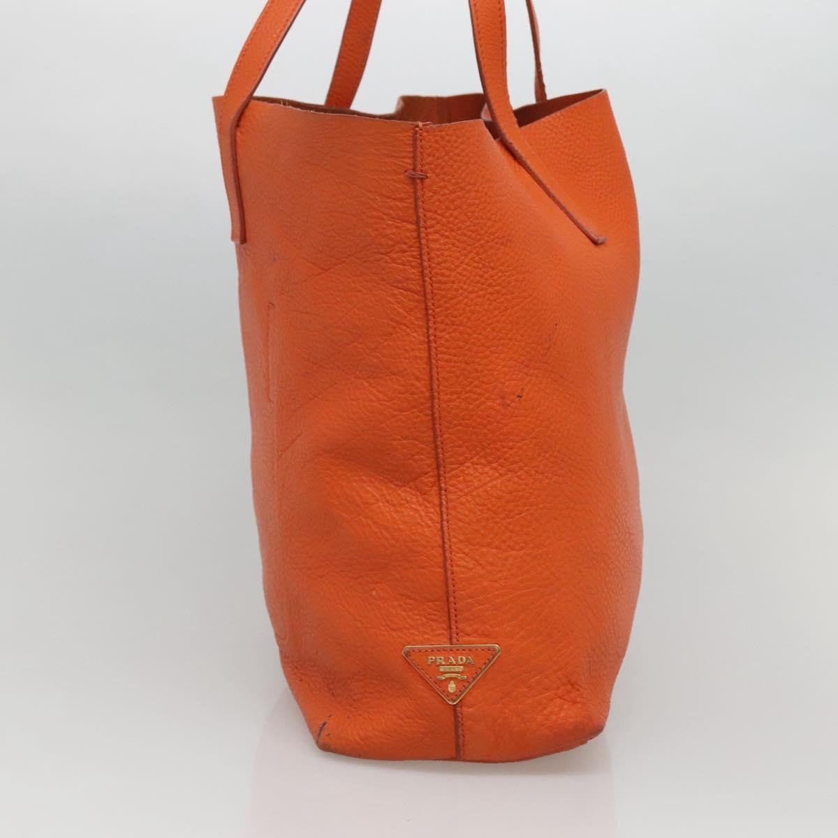 Prada Vintage Tote Leather, Orange, Leather, Tote Bag