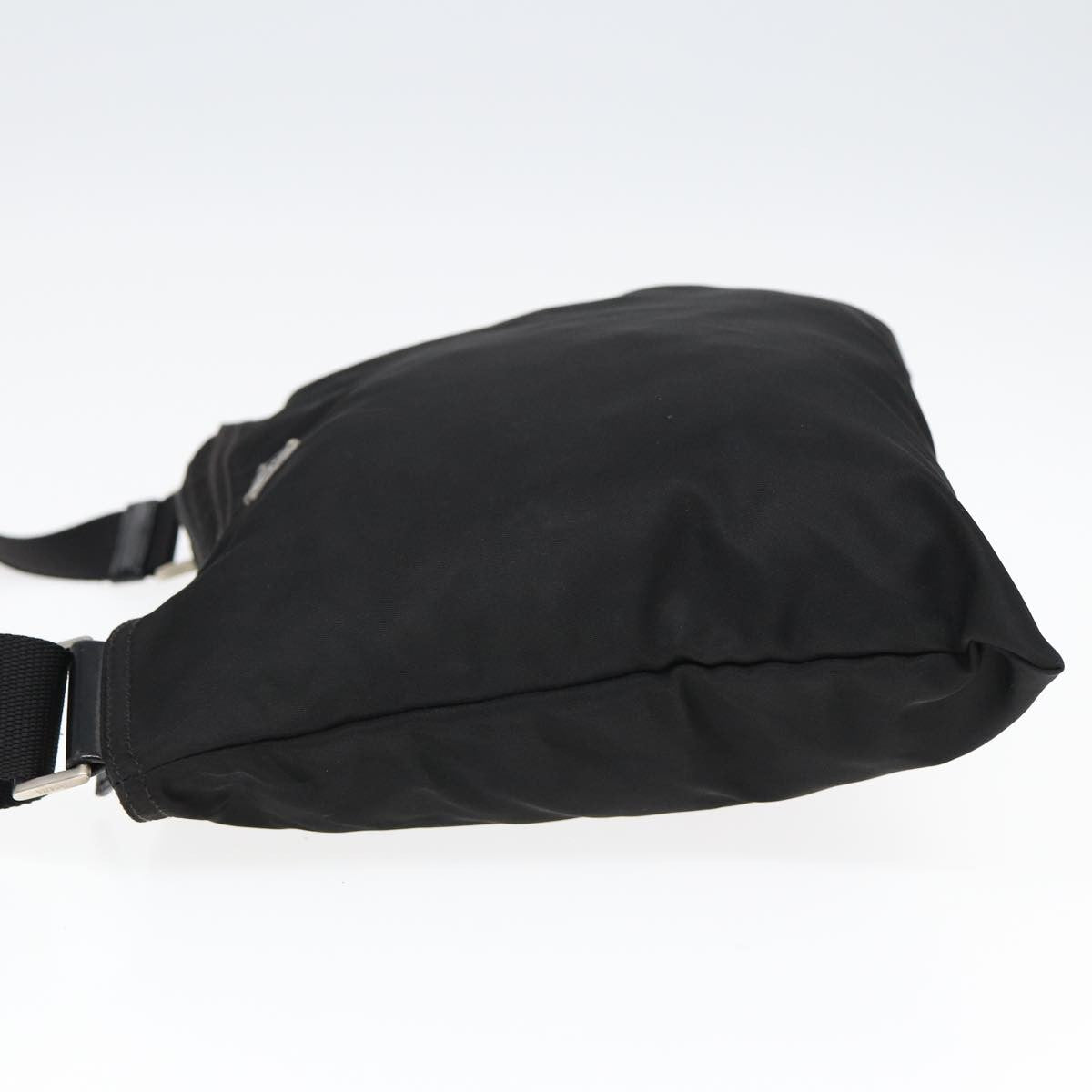 Prada Zip Top Messenger Bag Tessuto, BLACK, NYLON, Shoulder bag